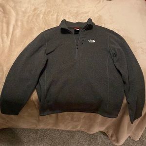 Large Gray North Face Quarter Zip